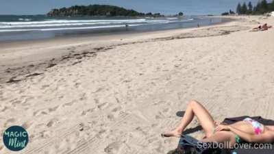 Beach masturbation