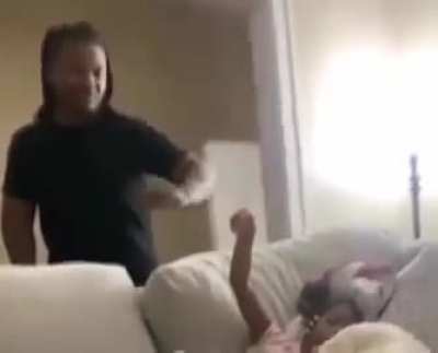 Apparently you can test whether a child is sleeping or just pretending by doing this to their arms