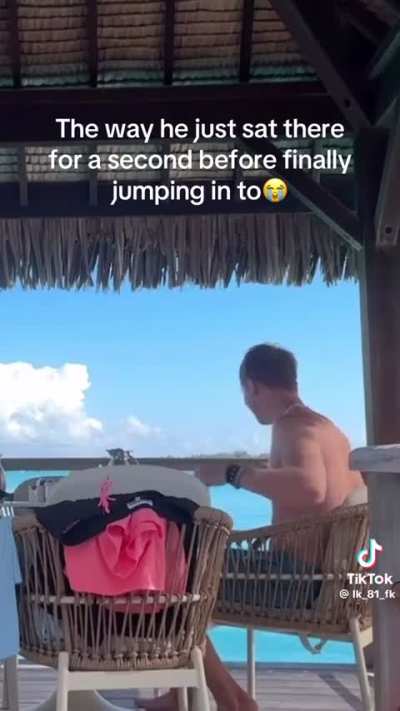 Jumping into the water