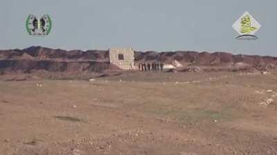 FSA fighters score a direct hit on a group of regime soldiers with a TOW in Southern Aleppo. December 7th, 2015.