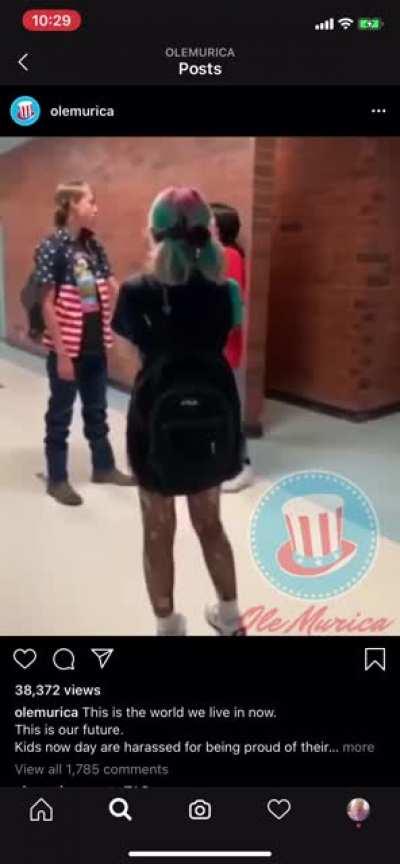 Young man wearing MAGA hat attacked at school and spit on by two girls / animals. He deserves justice!