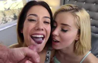 Eva Lovia & Haley Reed Cumswapping