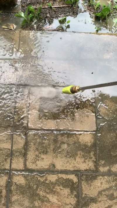 Power washing the patio