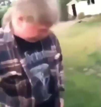 He was having a blast in the backyard