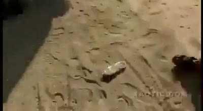 Houthi Rebels place unwelded AA-Gun on pickup. He survived with minor injuries.