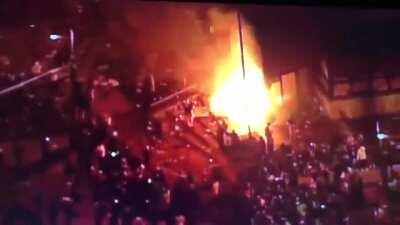 3rd Precinct Building In Minneapolis Set On Fire By Angry Protesters (Video)