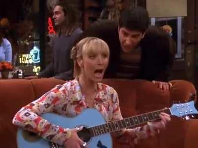 Deleted portion of a scene in The One With Monica’s Boots, which is the 10th episode of season 8. Hilarious how it basically shows that Ross was right about them (at least Phoebe) not having 