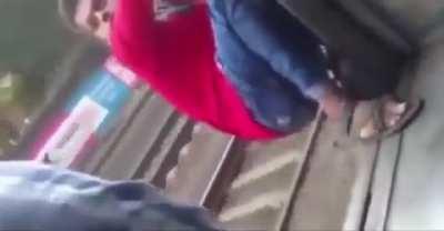 WCGW leaning outside the train