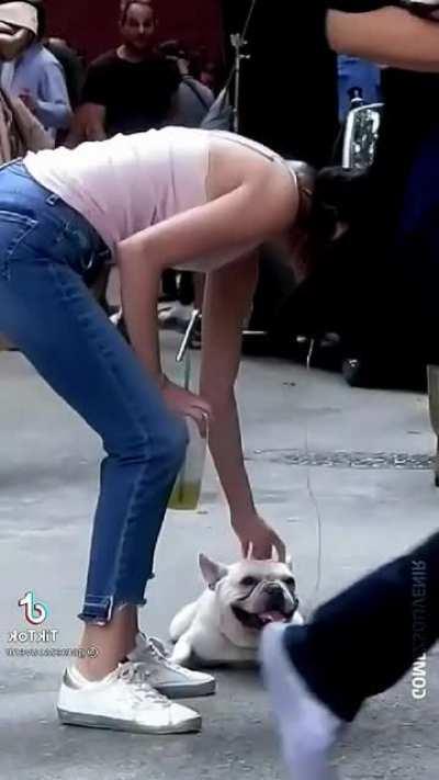 M Queen in the tight blue jeans