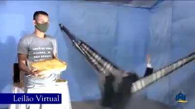 Just a priest auctioning a lasagna while swinging on a hammock.