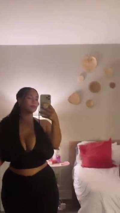 Showing off her assets