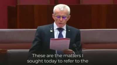 Australian Senator Malcolm Roberts dropping truth bombs all over parliament.