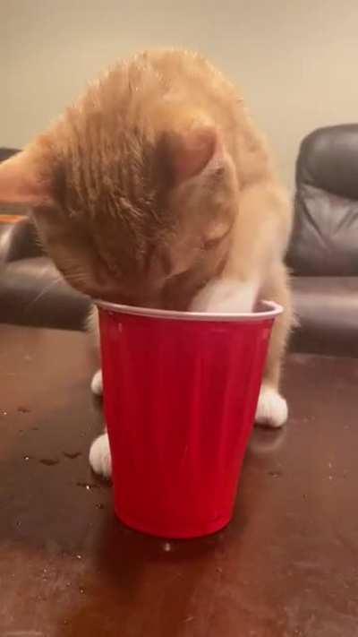 He has his own water