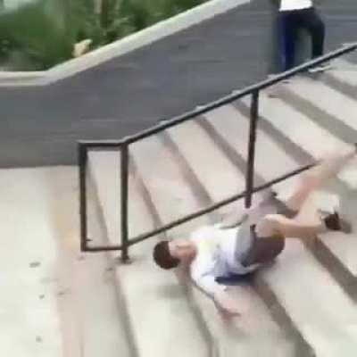 WCGW trying to flip UP the stairs