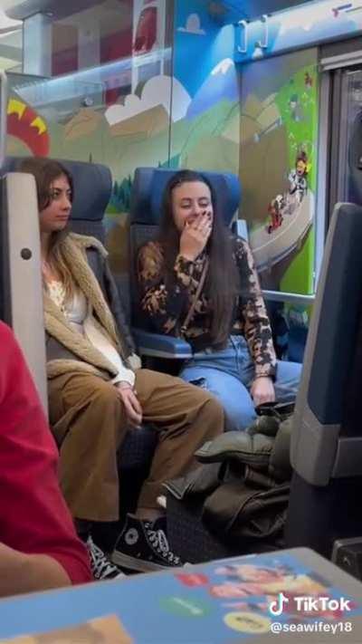 Girls make fun of an Asian family on a train. People proceed with doxxing. This can lead to so much harm, that’s just sad. More in comments.