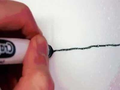 How geometry changes in curved space: 3 lines connected by 90 degree angles on a curved surface