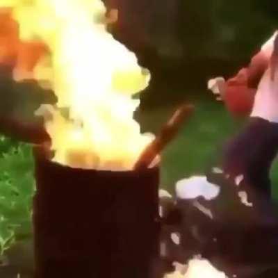 Bro pours gasoline on fire🔥gets lit
