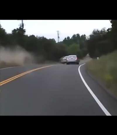 speeding down a one lane road