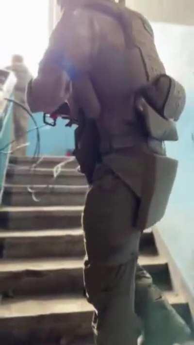 Ukrainian FPV drone pilot in the process of completing a successful mission