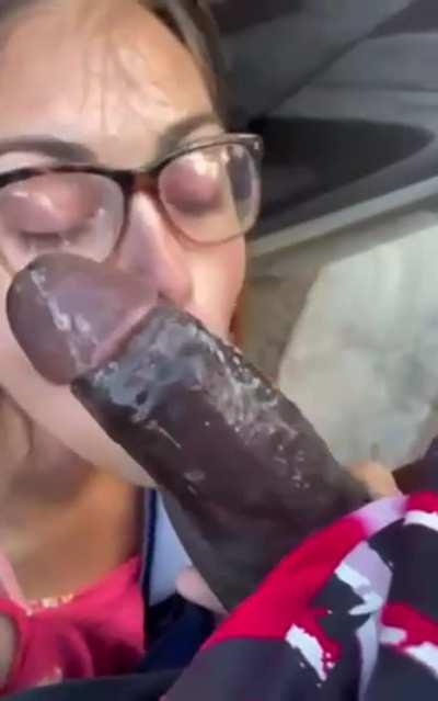 She gets sloppy with the glasses on