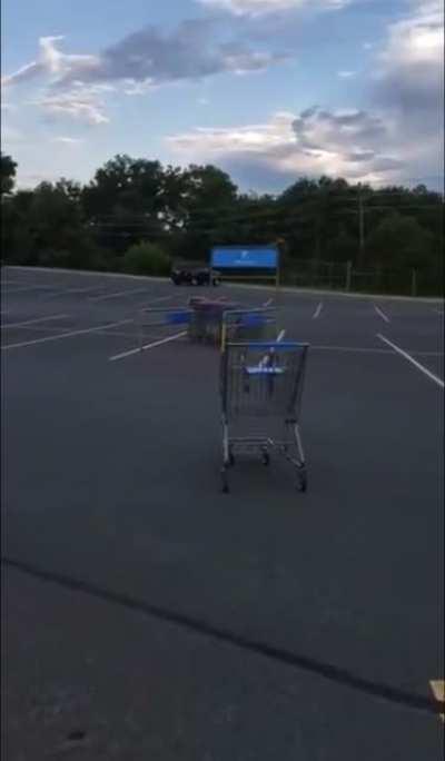 Some dude showing off the Force at the local WalMart.