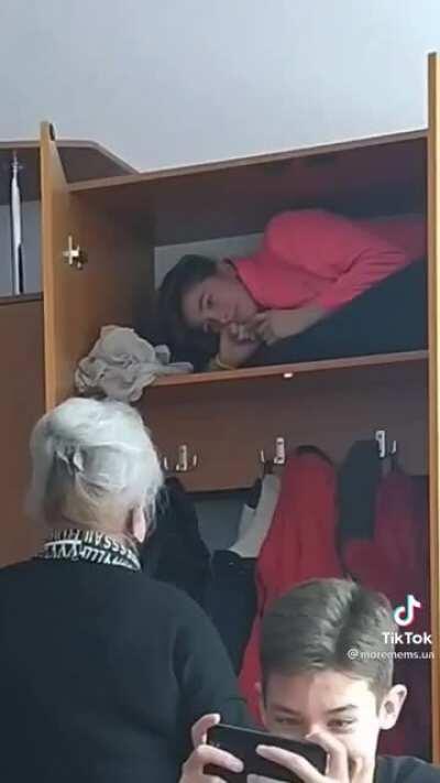 Hiding from ms. Cykablyatova