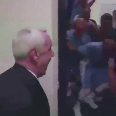 Eden Hazard coming into Chelsea's dressing room after the match