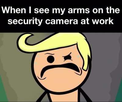 Wearing a tank top at work today, and holy shit.