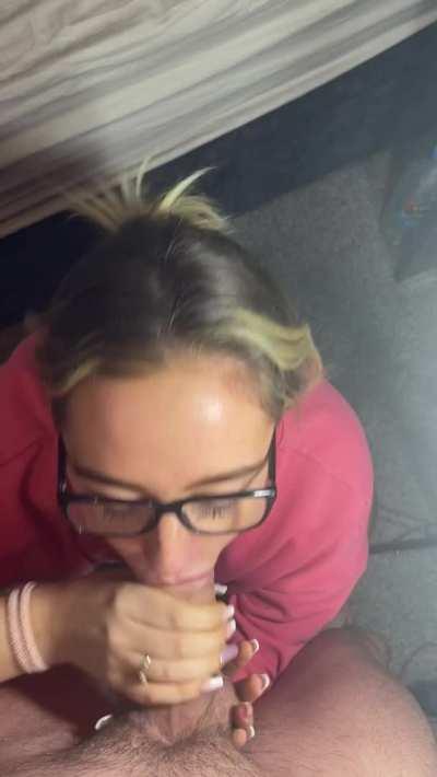 Blonde baby Cum Slut taking Load