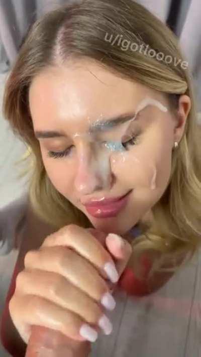 Got a good load on my face and I already want the next one