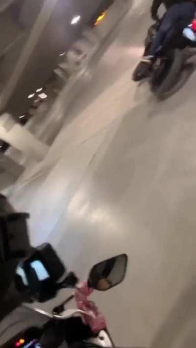 Tried having a race to the bottom of the parking garage in neutral with my buddies when I hadalayerdown 🫡