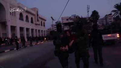 Footage of releasing israeli prisoners from Gaza in the third day. 