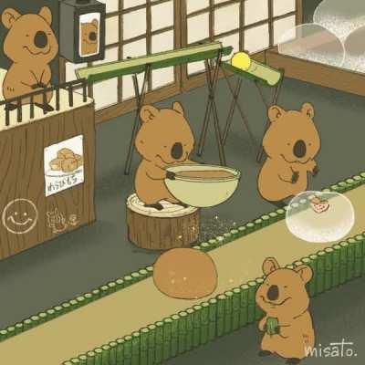 Quokkas at work by @misato08280