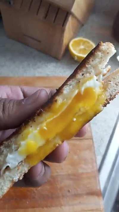 grilled cheese with the egg running away