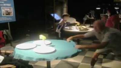 Tablecloth trick save