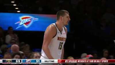 [Highlight] Jokic scores at the buzzer and ends the half with 22/9/4