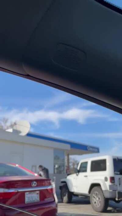 /r/PublicFreakout user uploaded a video of themselves harassing a dude filling his tires.