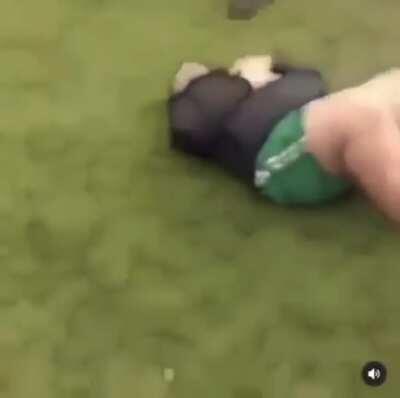 HMC while I run into a football player