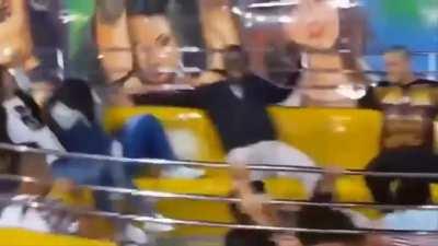 Girl loses pants on a bumpy ride