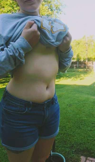 Leaves aren't the only thing falling in our backyard. [OC]