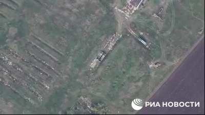 RU pov: Lancet loitering munition gets past anti-air to hit AFU s300 system in Zaporizhzhia region