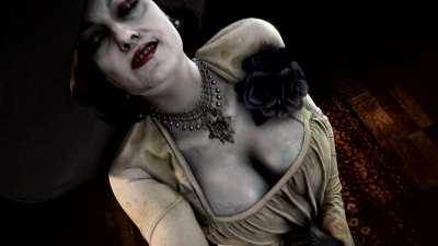 Alcina Dimitrescu giving a handjob (blueberg)