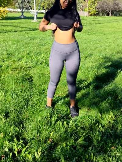 [GIF] It'll be snowing soon here in Canada, so let me flash my tits while I still can!