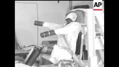 British seat belt test rig from 1965