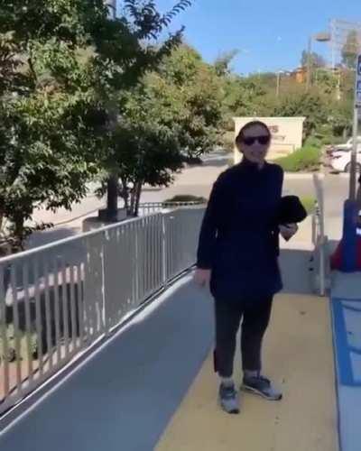 Woman yells bad things when leaving store