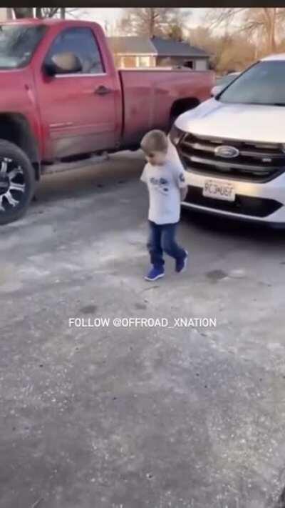 Little guy was a bit too excited for his Christmas present