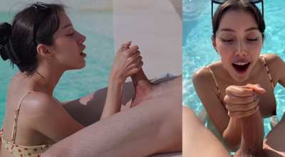 Finishing in my mouth.  