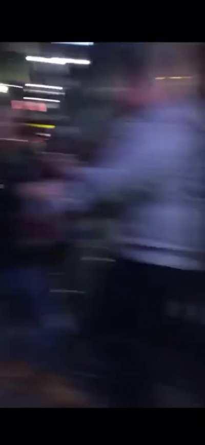 Taking a bite out of a kebab and running away