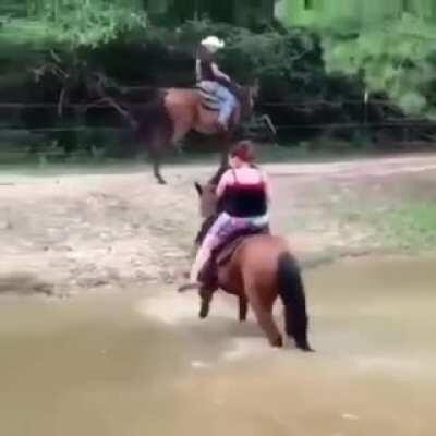 Placing over 450Lbs on a 1,000lb intelligent horses back has a poor outcome