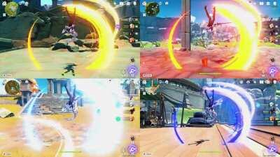 TIL when your weapon is infused with an element, the trails change. Here's a showcase of Keqing and three elements